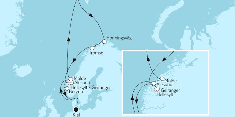 Norwegen mit Spitzbergen & Geirangerfjord