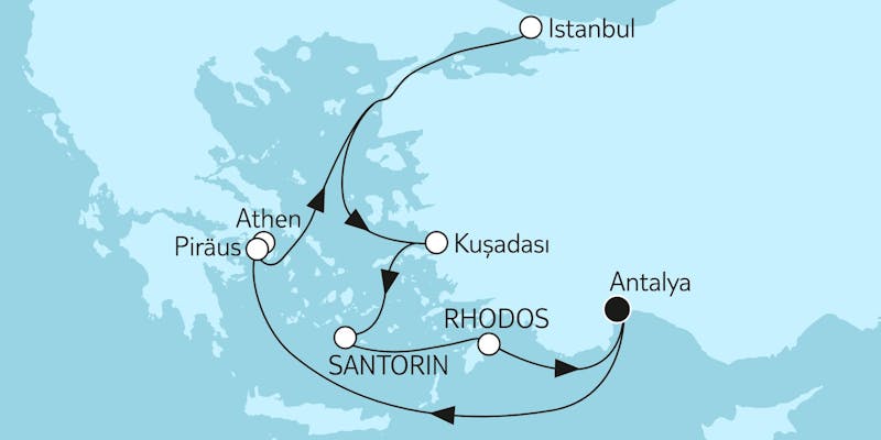 Östliches Mittelmeer mit Rhodos